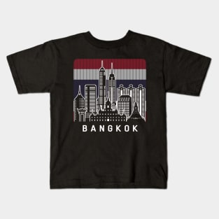 Bangkok Thailand Skyline Flag Kids T-Shirt